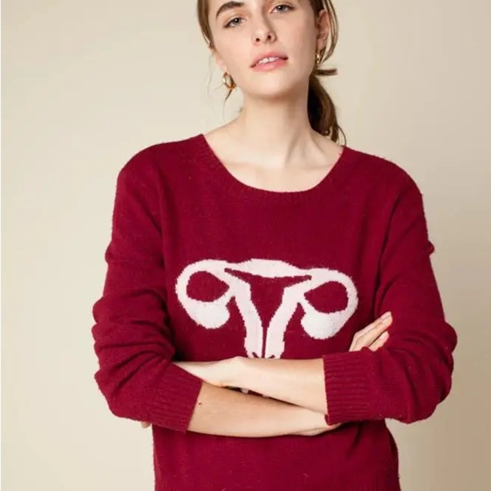 Rachel Antonoff Maroon Reproductive Rights Sweater